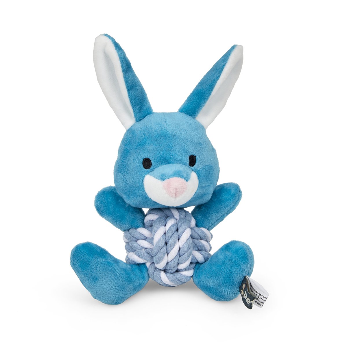 LITTLE PETFACE RABBIT ROPE BALL DOG TOY