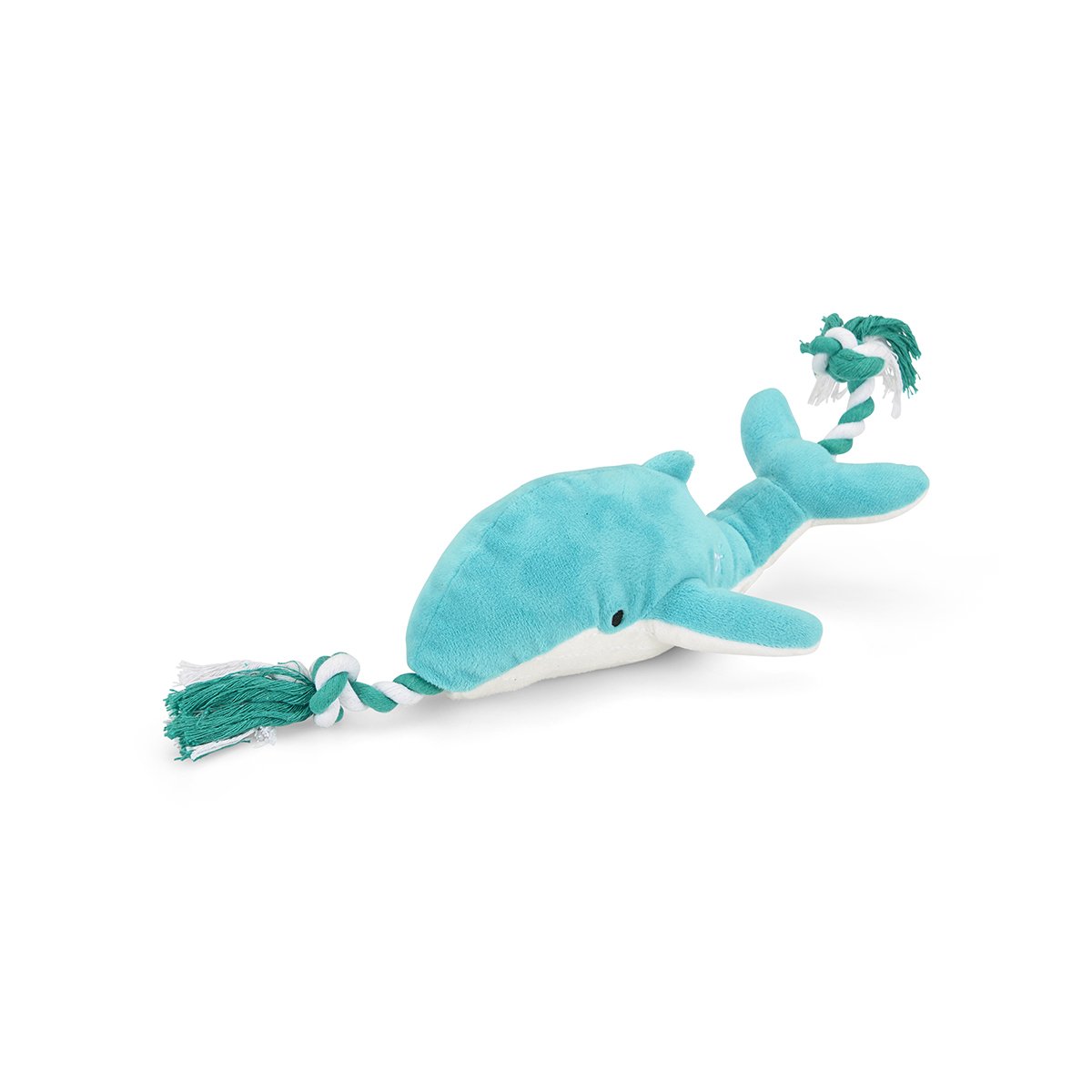 PETFACE BUDDIES WHALE PLUSH AND ROPE DOG TOY