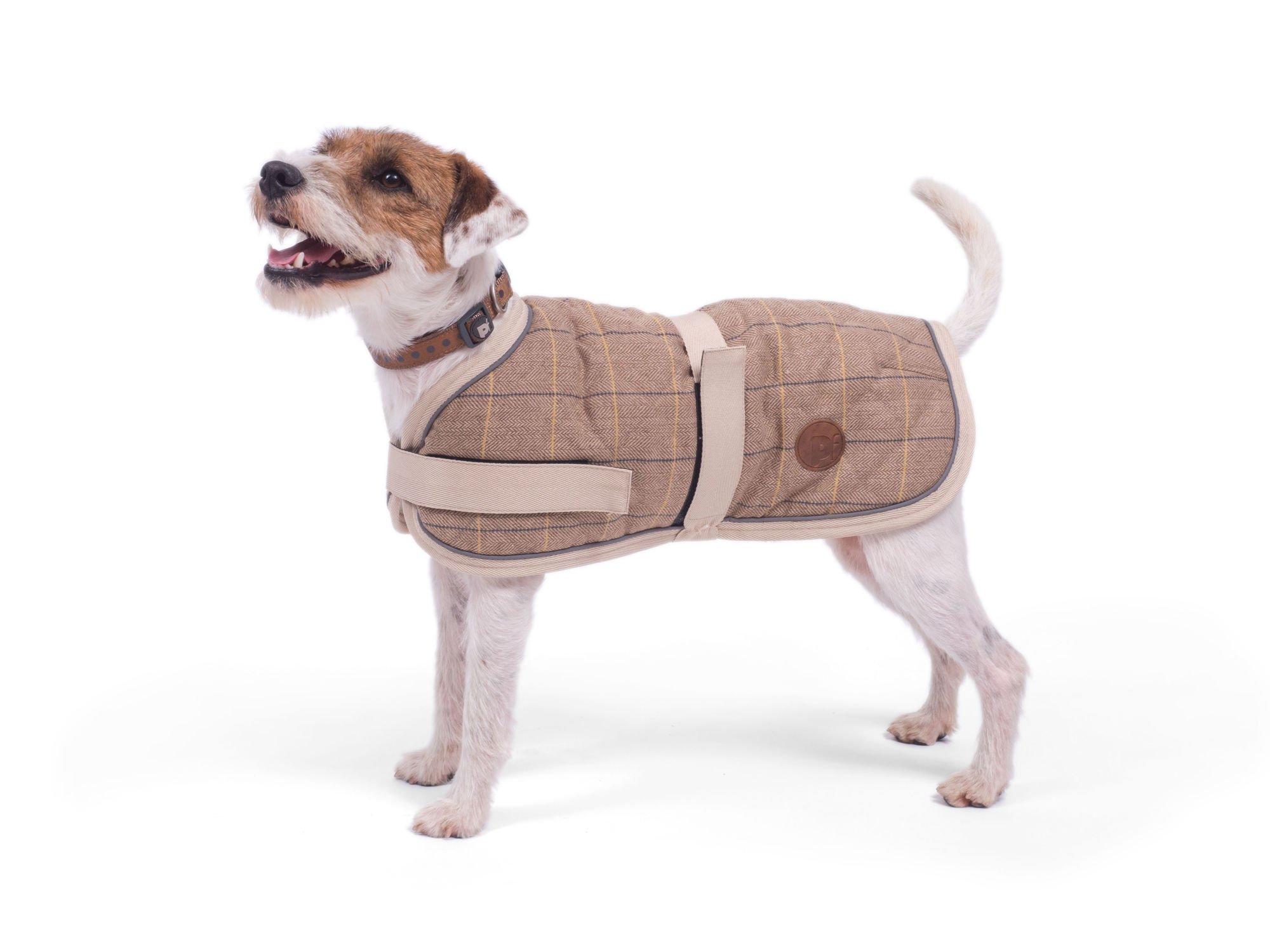 TAN TWEED DOG COAT 50CM