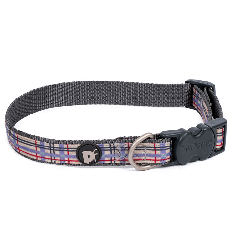 CREAM CHECK DOG COLLAR XS CREAM CHECK DOG COLLAR XS