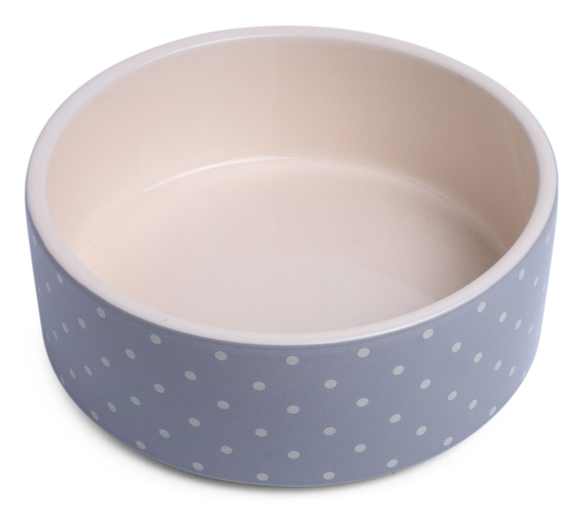 GREY DOTS CERAMIC BOWL 20CM