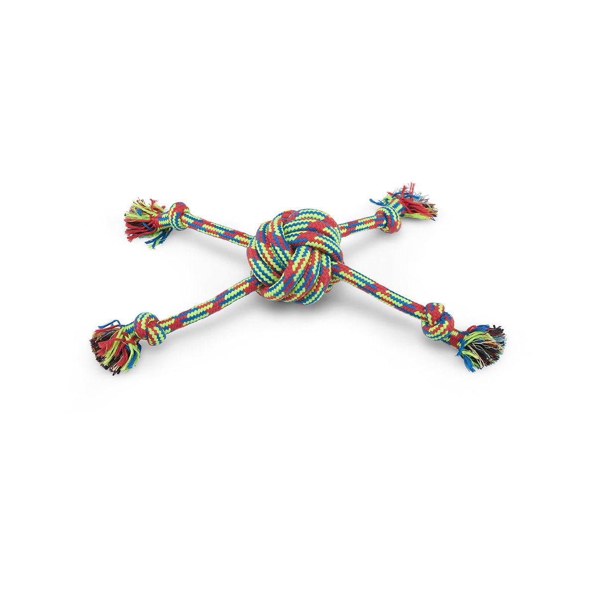 TOYZ WOVEN QUAD ROPE BALL DOG TOY