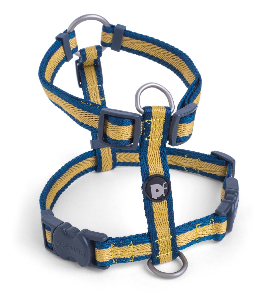 OCHRE STRIPE DOG HARNESS LRG