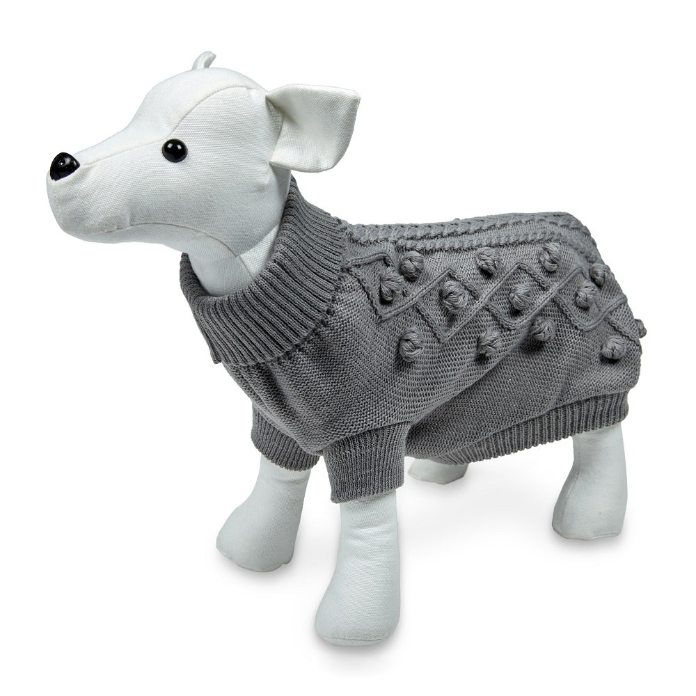 KNITTED DOG SWEATER GREY 30-30CM