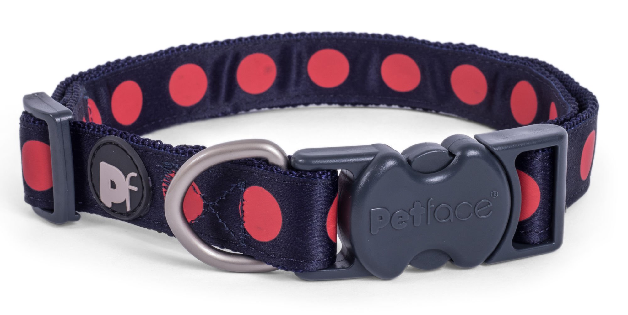 SCARLET BOLD SPOT DOG COLLAR MED
