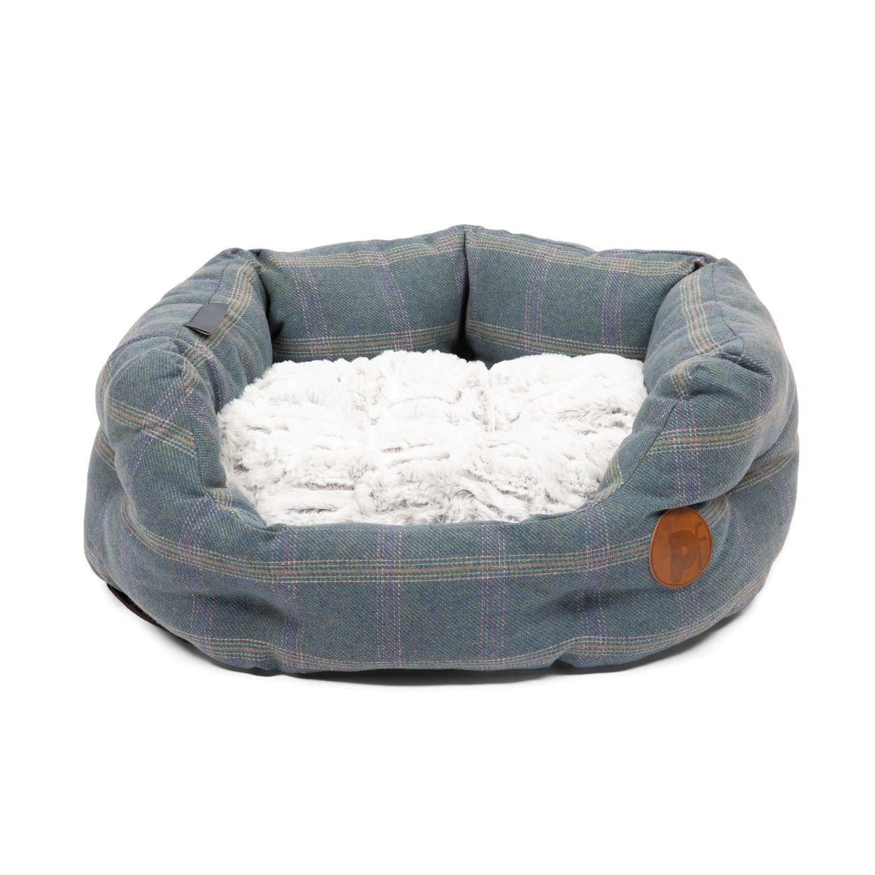 HEATHER TWEED OVAL PET BED SML