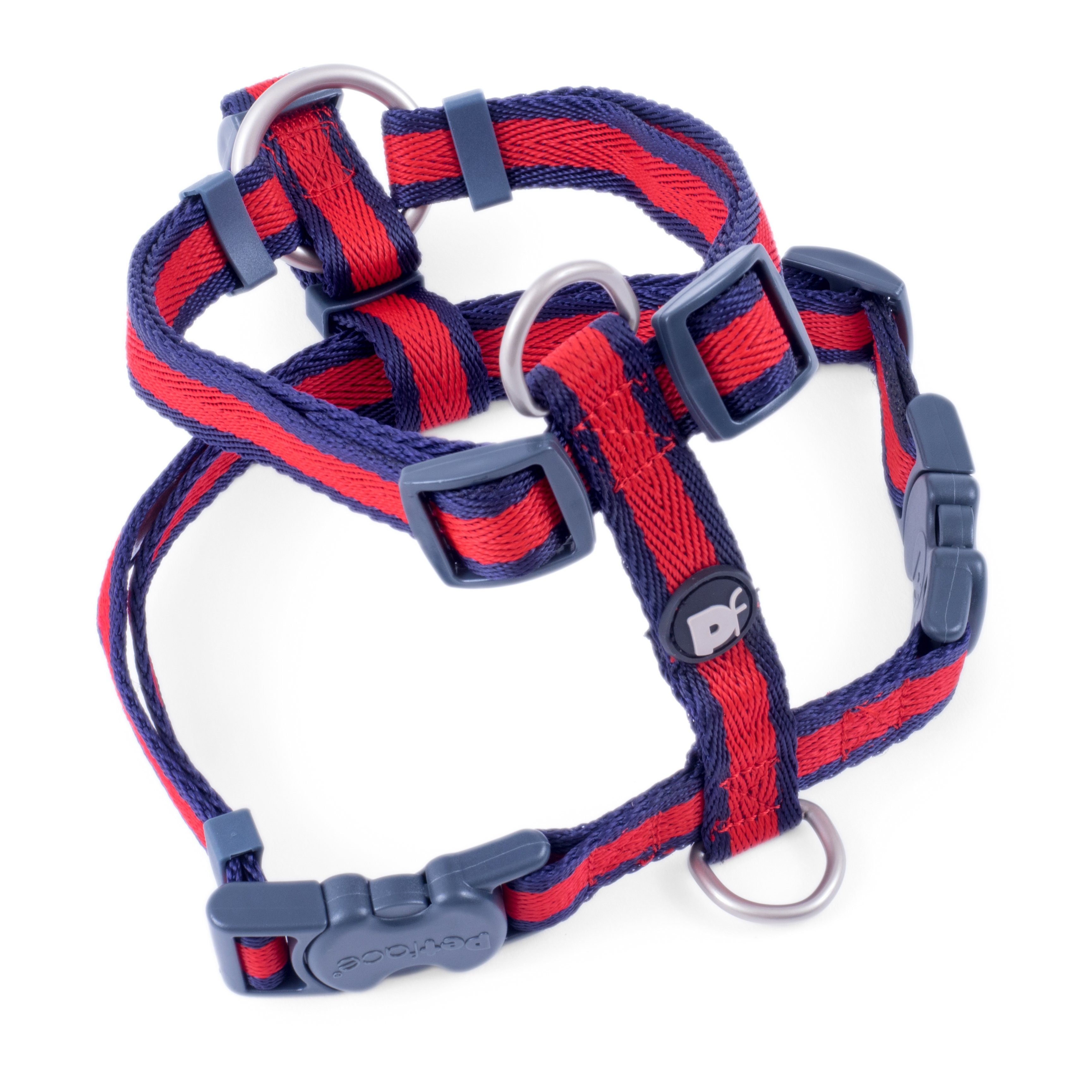 SCARLET STRIPE DOG HARNESS MED