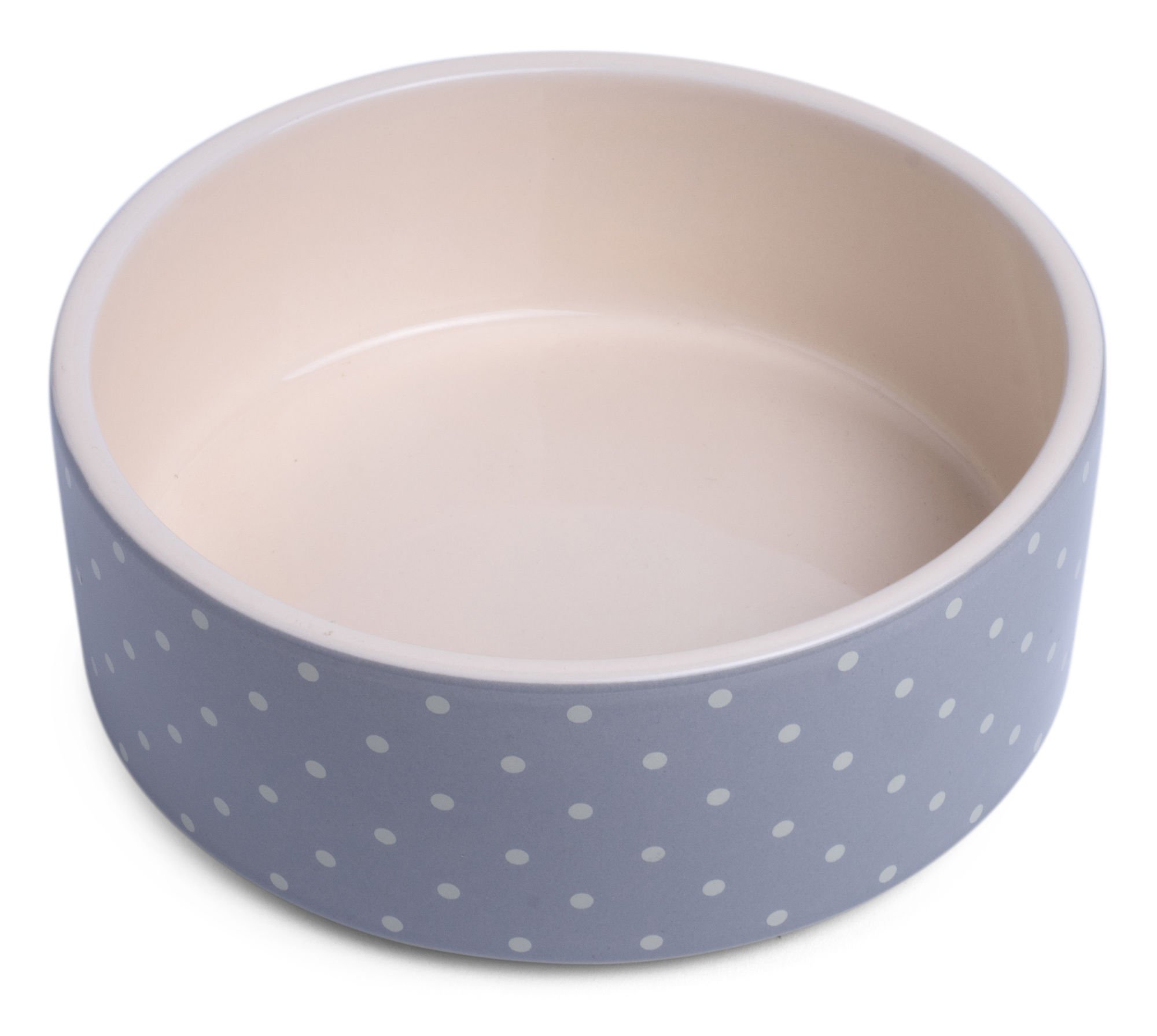 GREY DOTS CERAMIC BOWL 15CM
