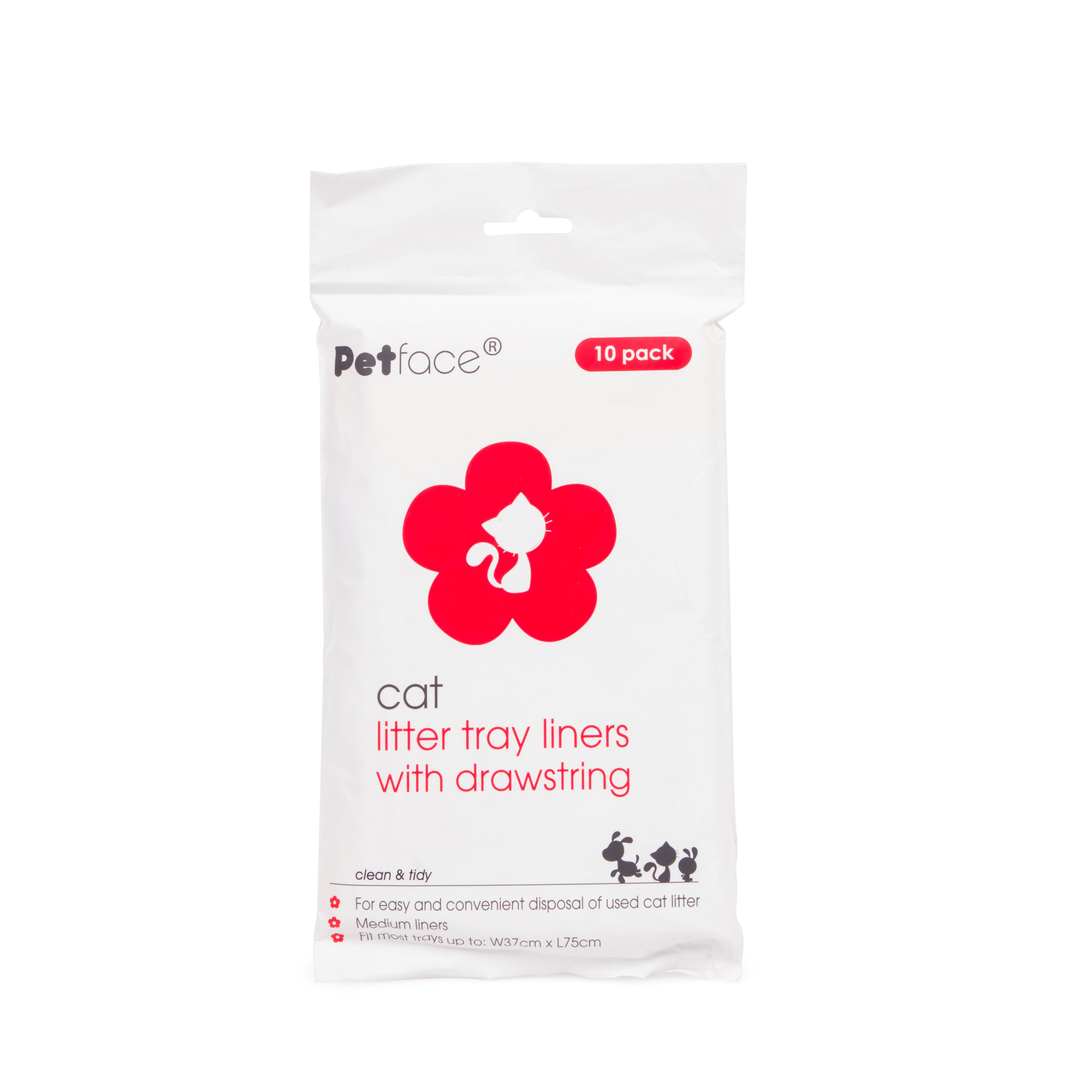 10 PACK DRAWSTRING CAT LITTER TRAY LINERS MED