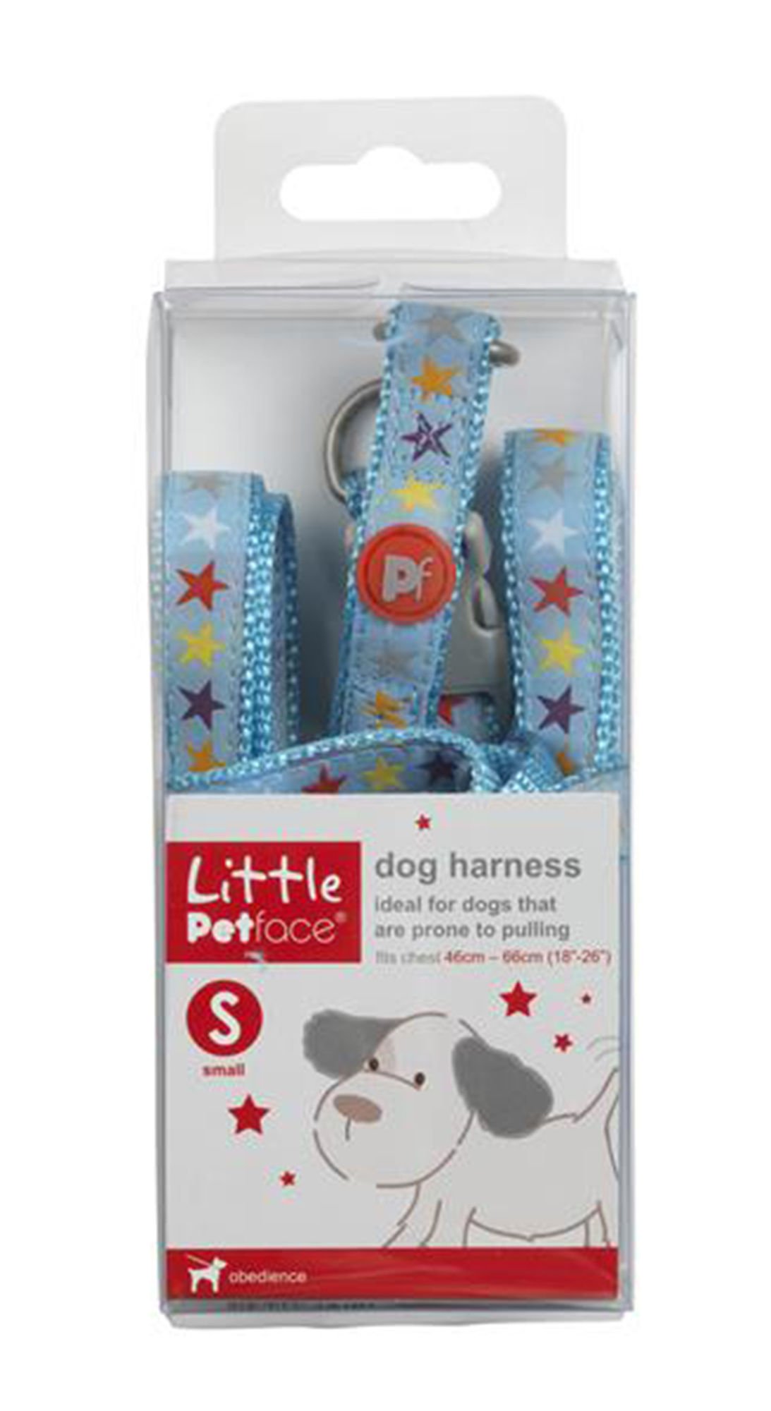 LITTLE PETFACE DOG HARNESS MIXED STARS SML