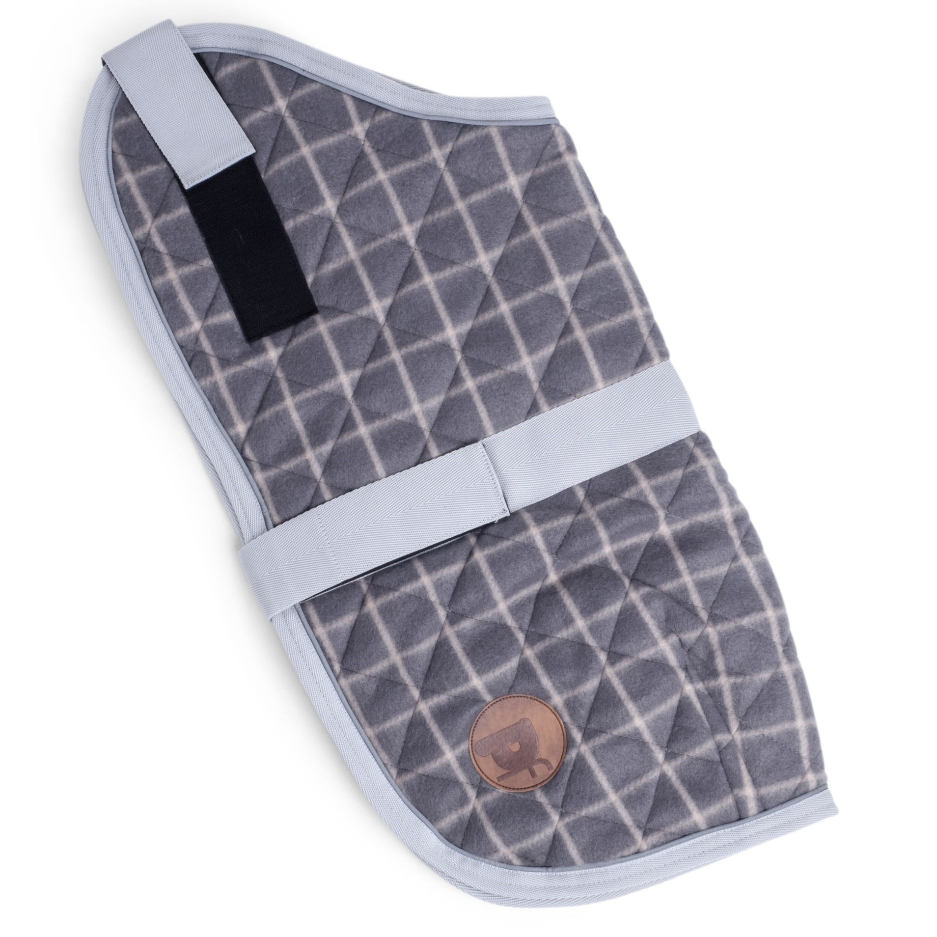 GREY CHECK QUILTED DOG COAT 30CM