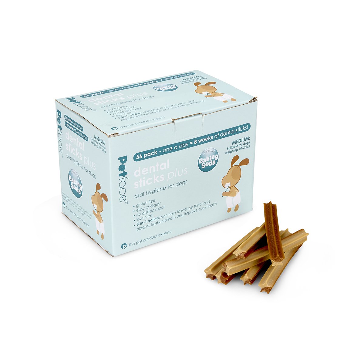56 PIECE DENTAL STICK DOG TREATS MED