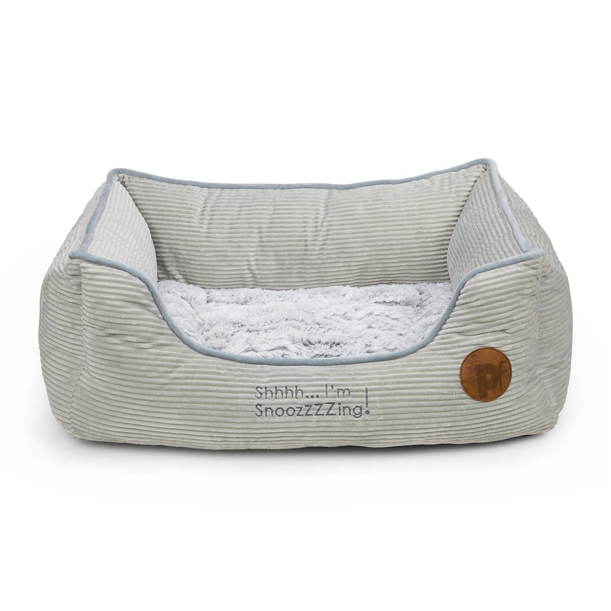 GREY CORD SQUARE PET BED MED