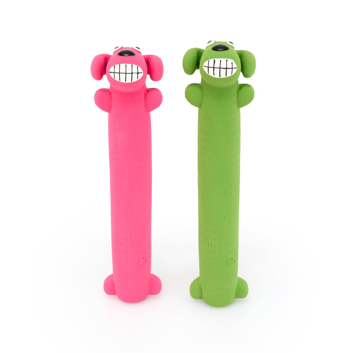 PETFACE BUDDIES LATEX LOOFAH PINK AND GREEN DOG TOY