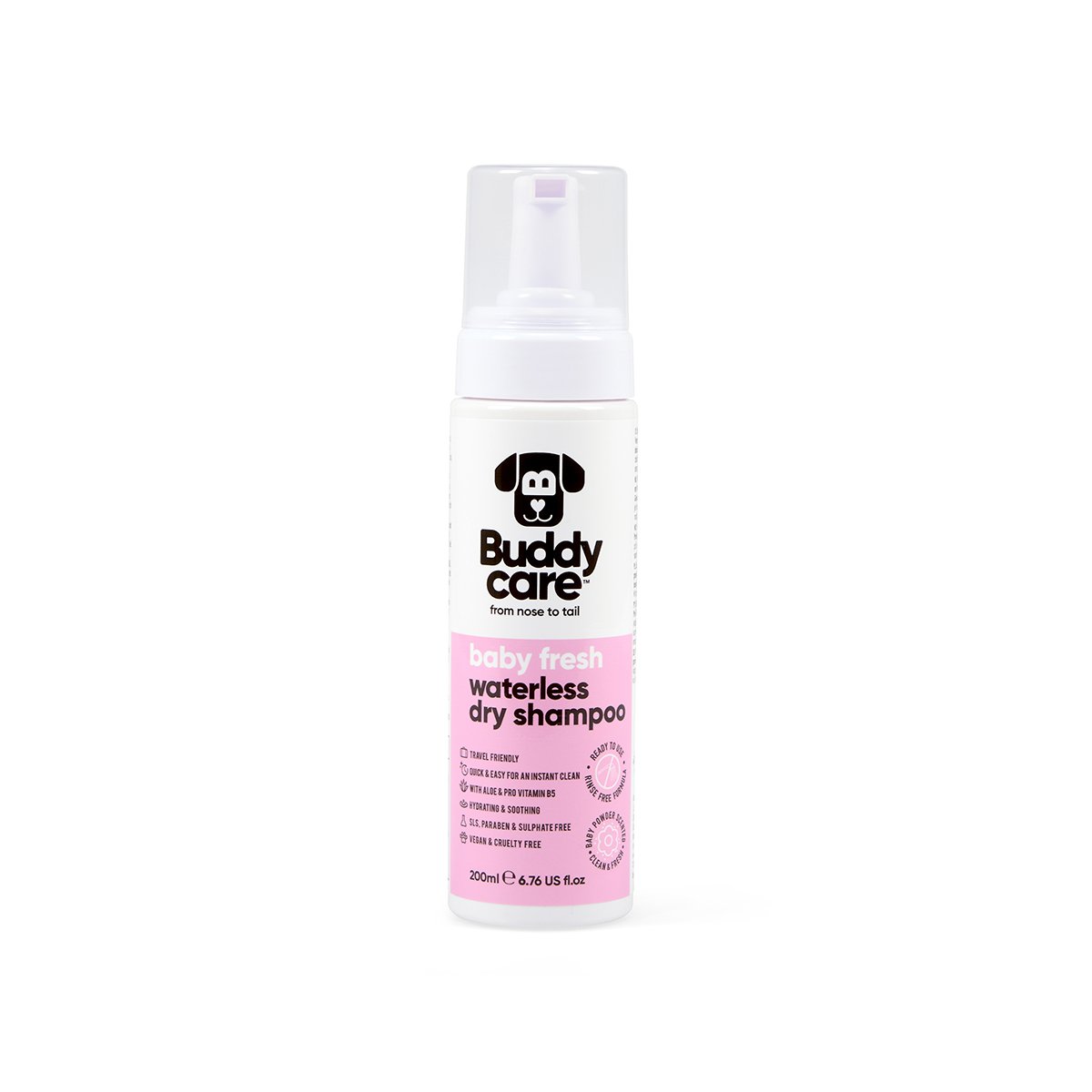 BUDDYCARE WATERLESS DRY DOG SHAMPOO - BABY FRESH 200ML