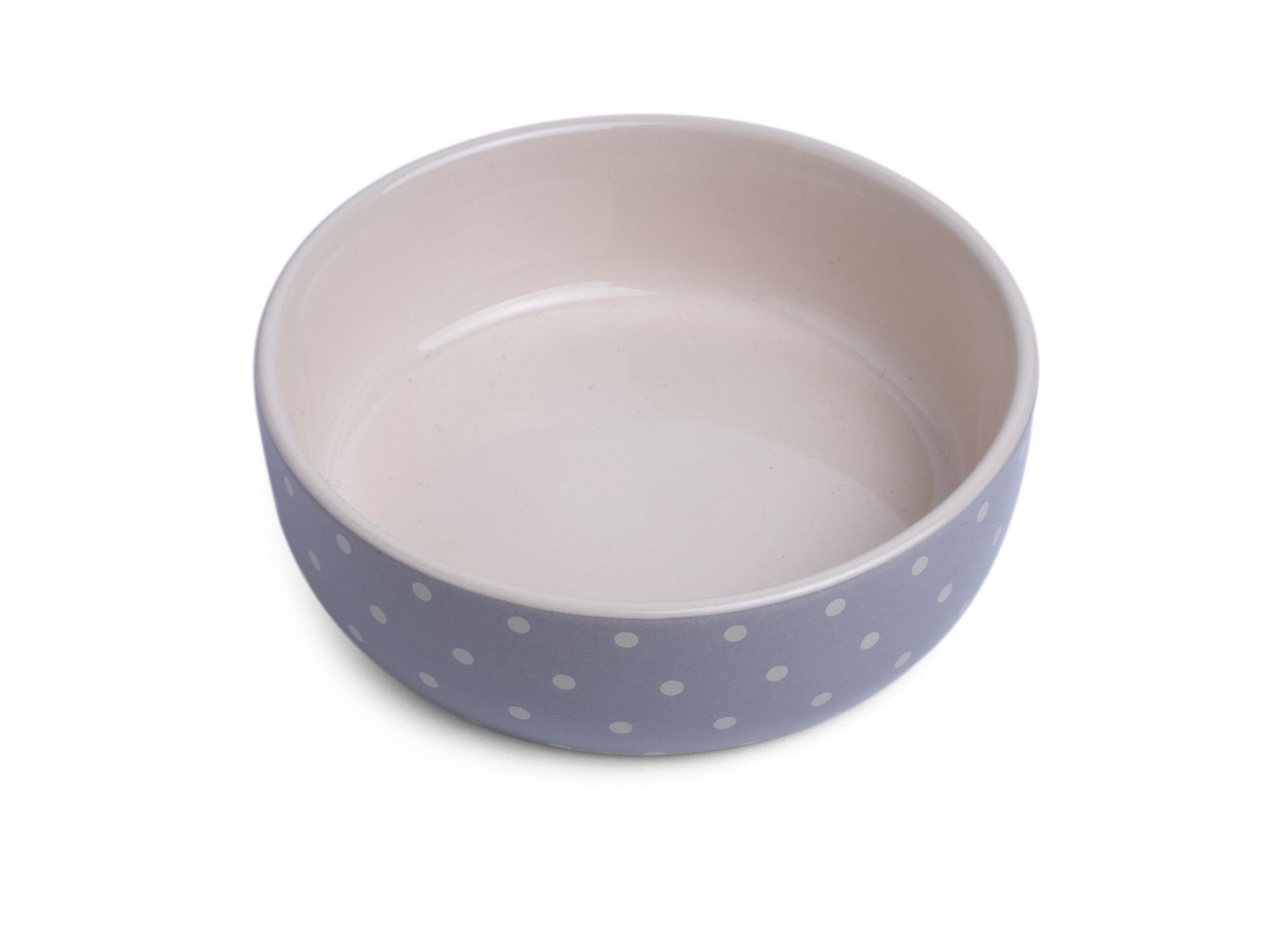 GREY DOTS CERAMIC BOWL 13CM