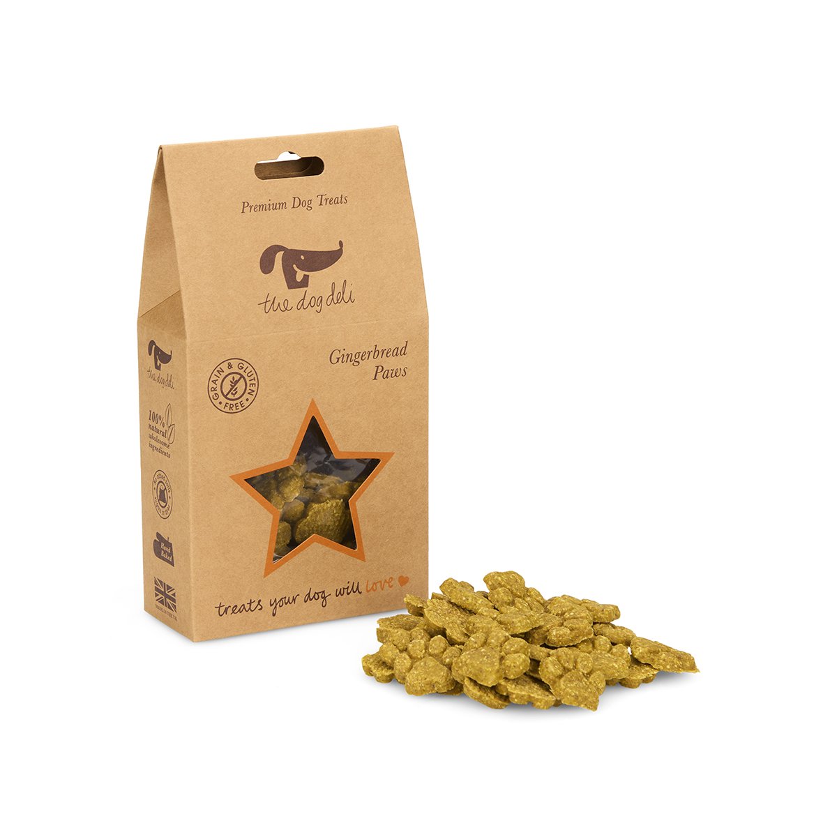 DOG DELI GINGERBREAD PAWS CHRISTMAS DOG TREATS 100G