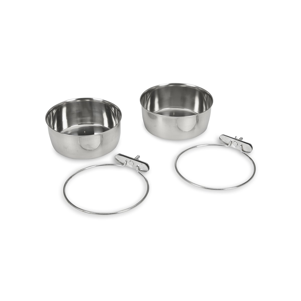 2 PACK STAINLESS STEEL DOG CRATE BOWLS 15CM - 800ML 2 PACK STAINLESS STEEL DOG CRATE BOWLS 15CM - 800ML