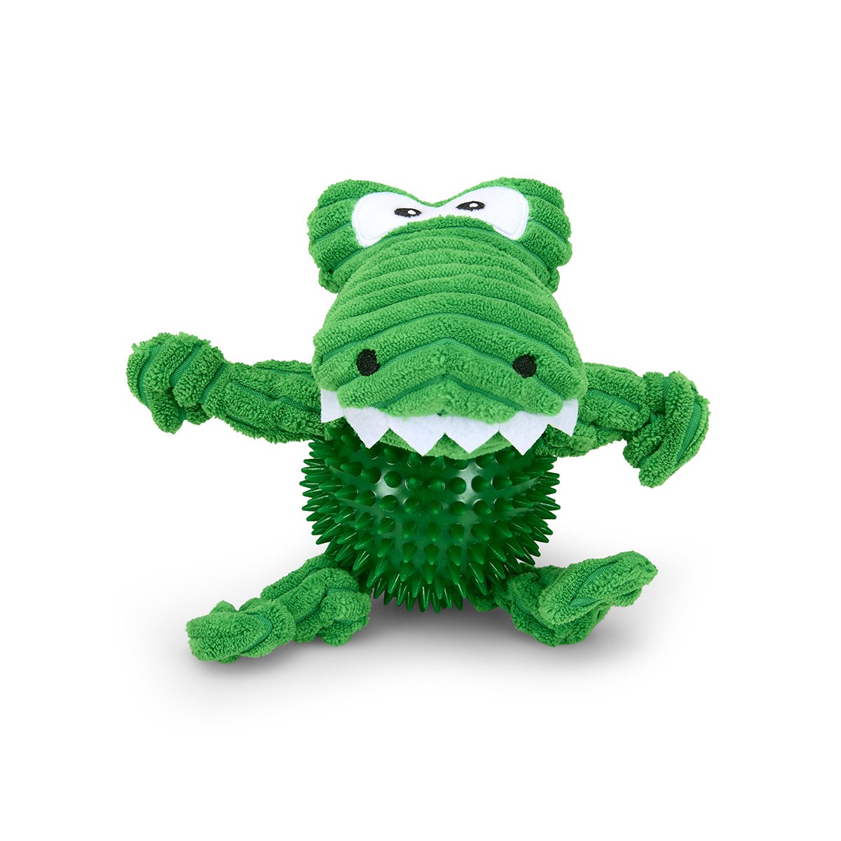 PETFACE BUDDIES SPIKEY CROCODILE - TPR BALL & PLUSH DOG TOY