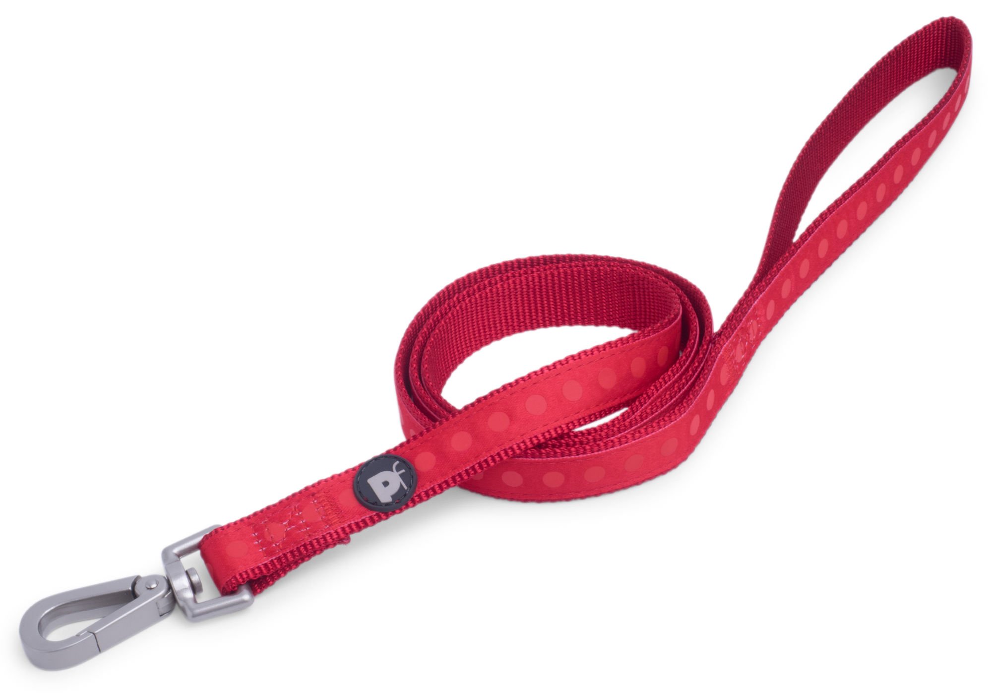 RED TONAL DOTS DOG LEAD MED