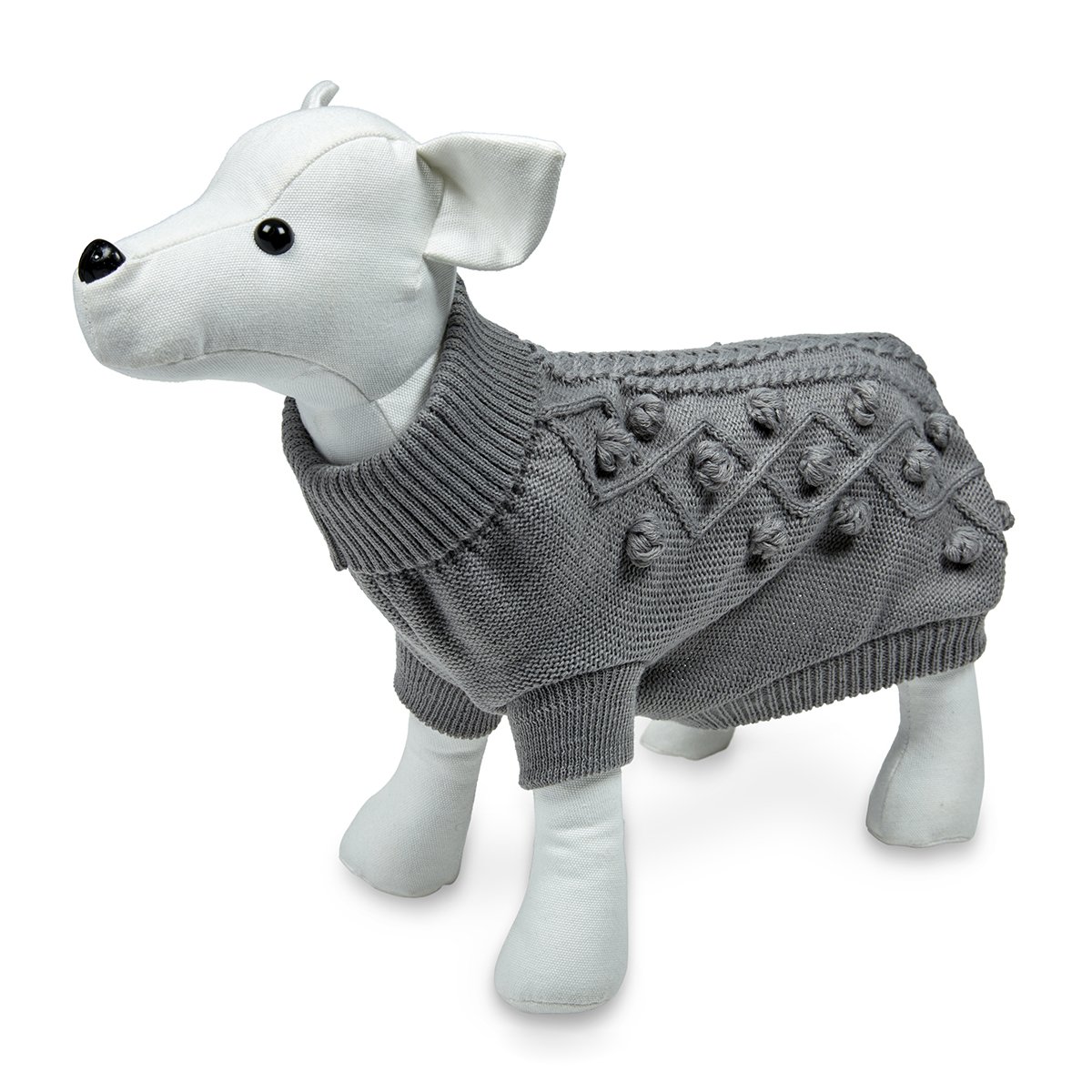 KNITTED DOG SWEATER GREY 50-55CM