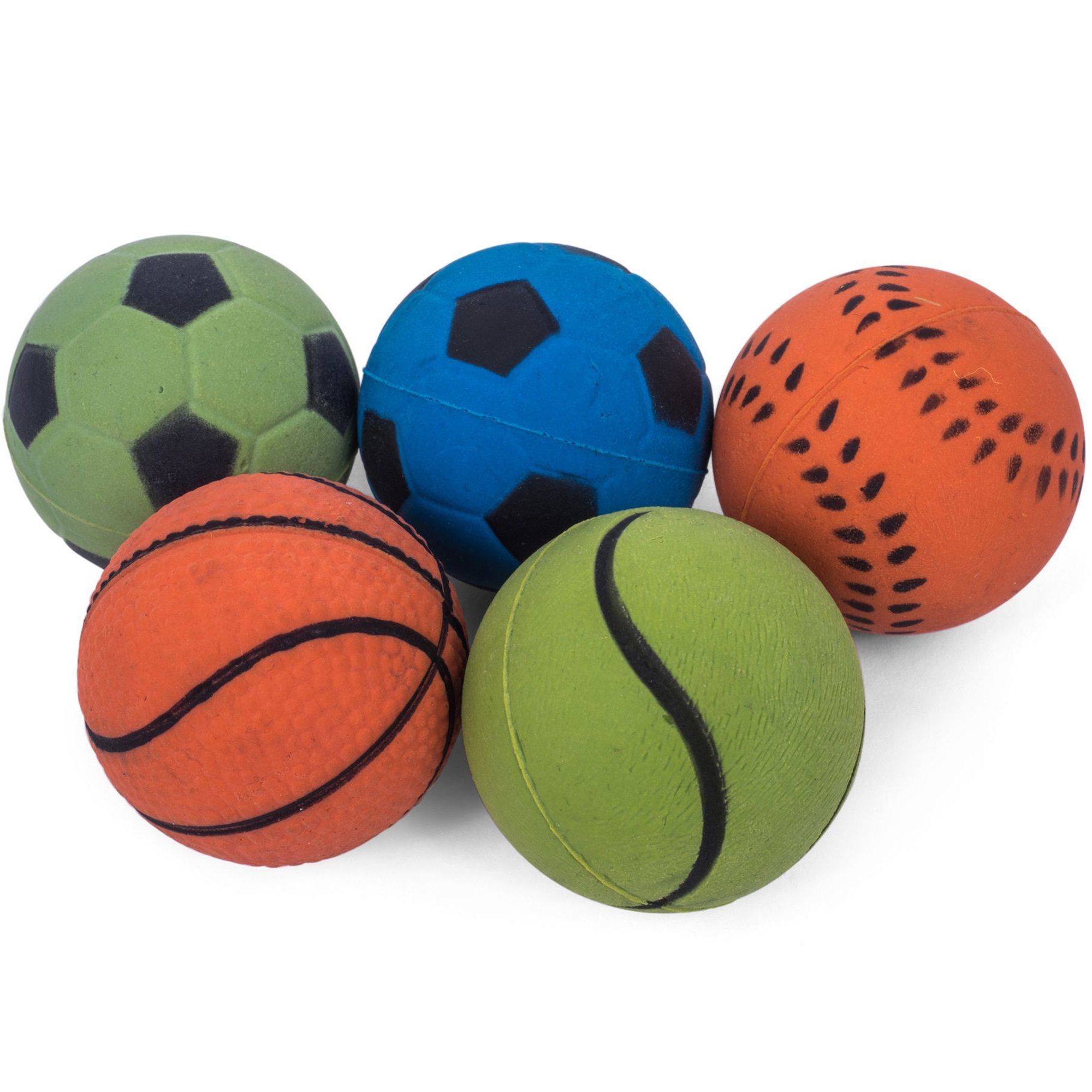 5 PACK MINI SPONGE BALLS DOG TOY
