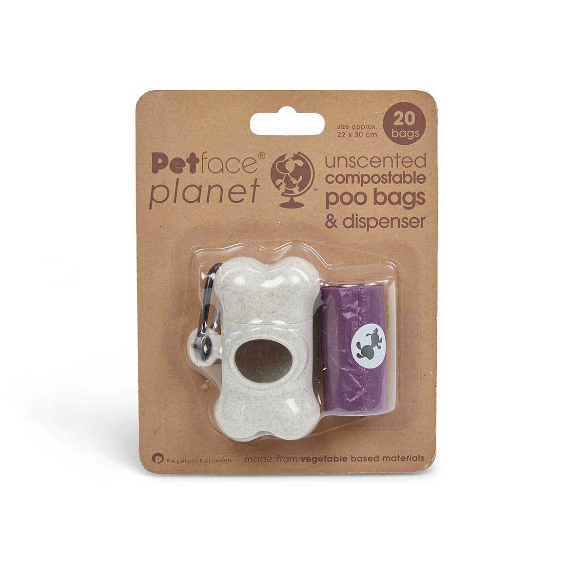 PETFACE PLANET COMPOSTABLE POOP BAG & DISPENSER
