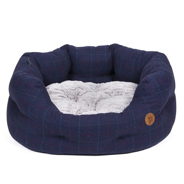 MIDNIGHT TWEED OVAL PET BED SML