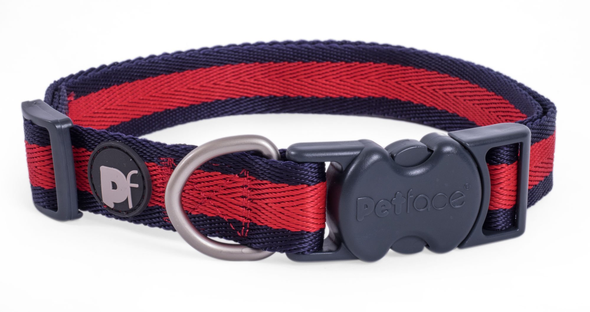 SCARLET STRIPE DOG COLLAR SML