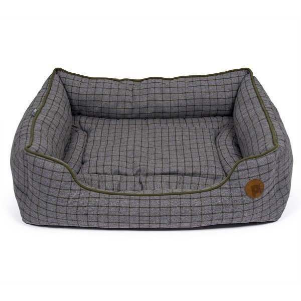 MOSS GREEN SQUARE PET BED SML