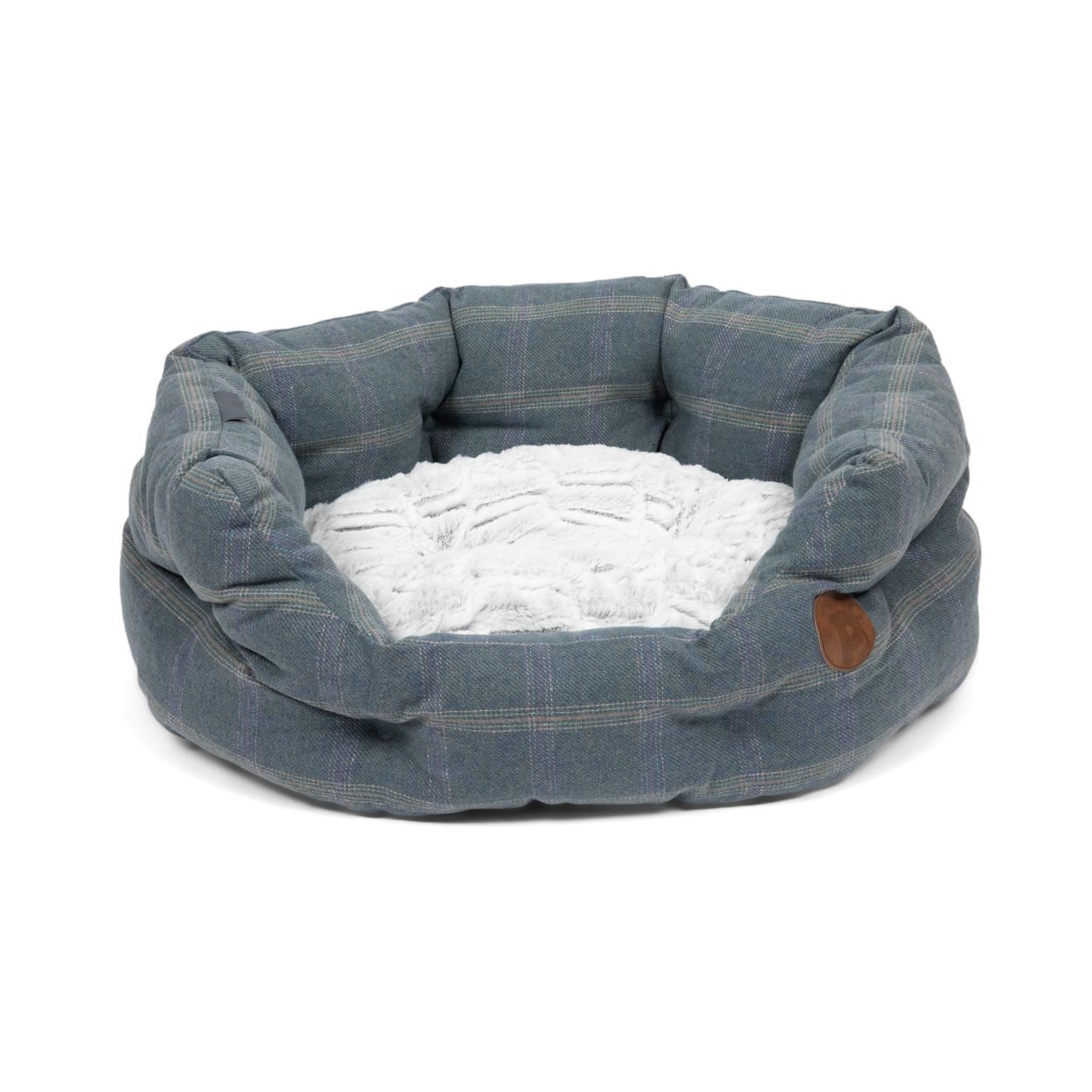 HEATHER TWEED OVAL PET BED LRG