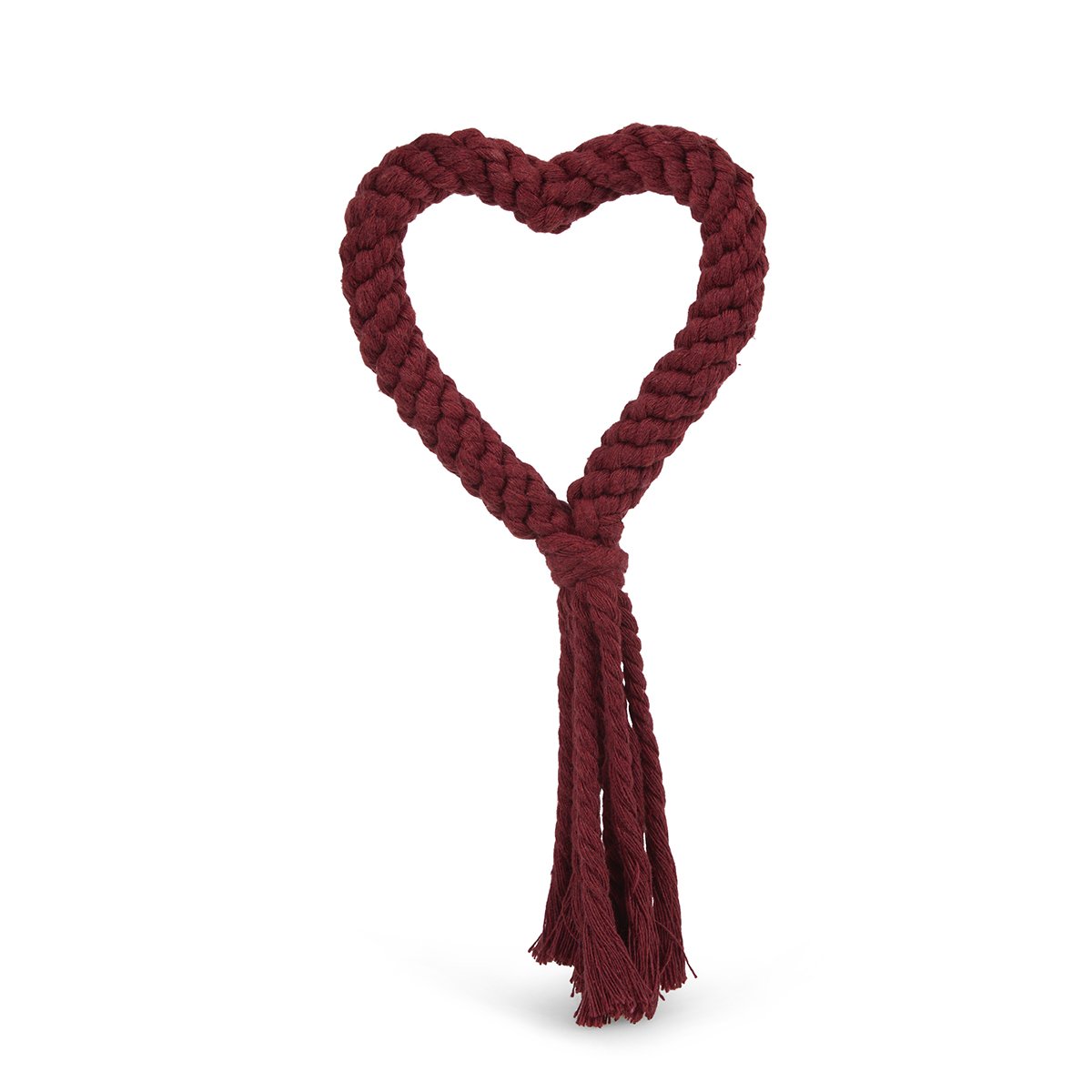 HEART SHAPED TASSEL ROPE DOG TOY