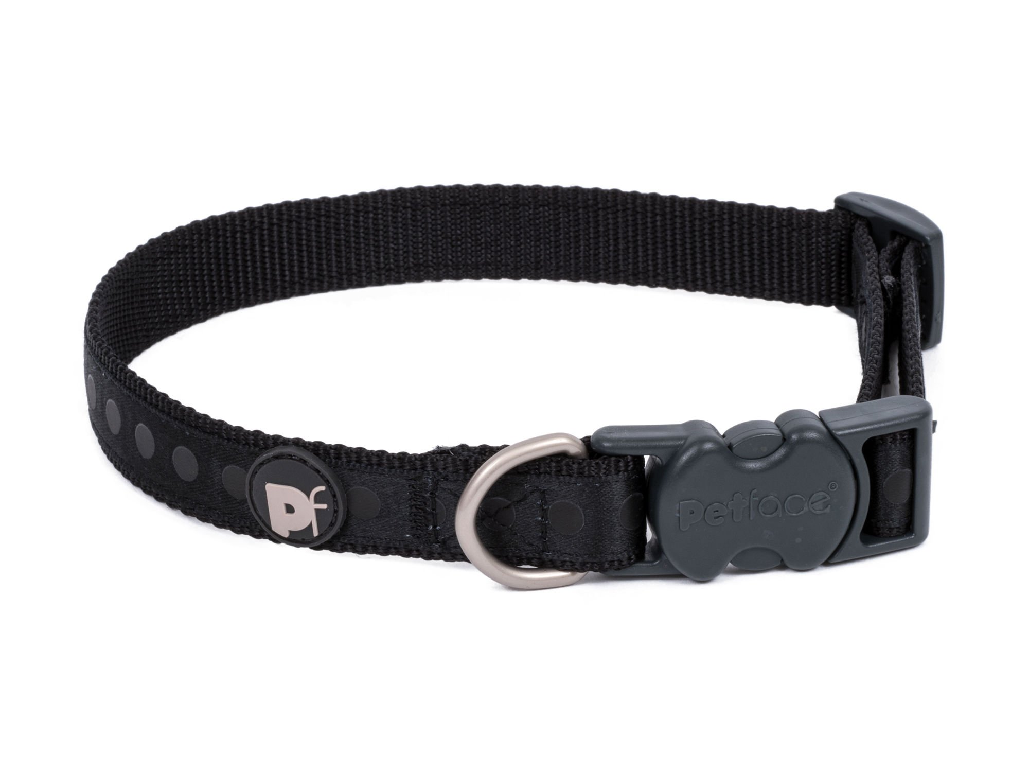 BLACK TONAL DOTS DOG COLLAR SML