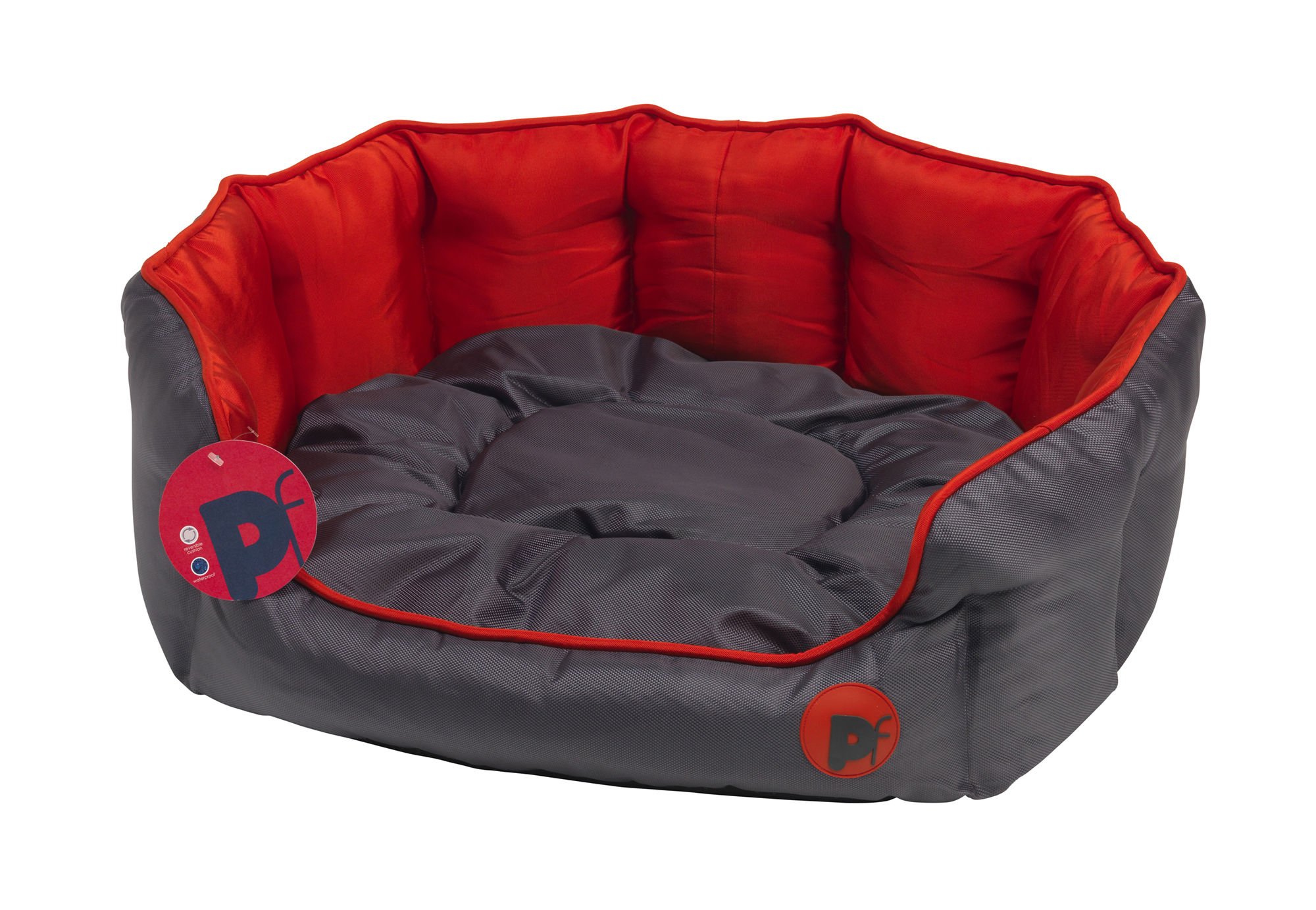 OXFORD OVAL PET BED RED MED