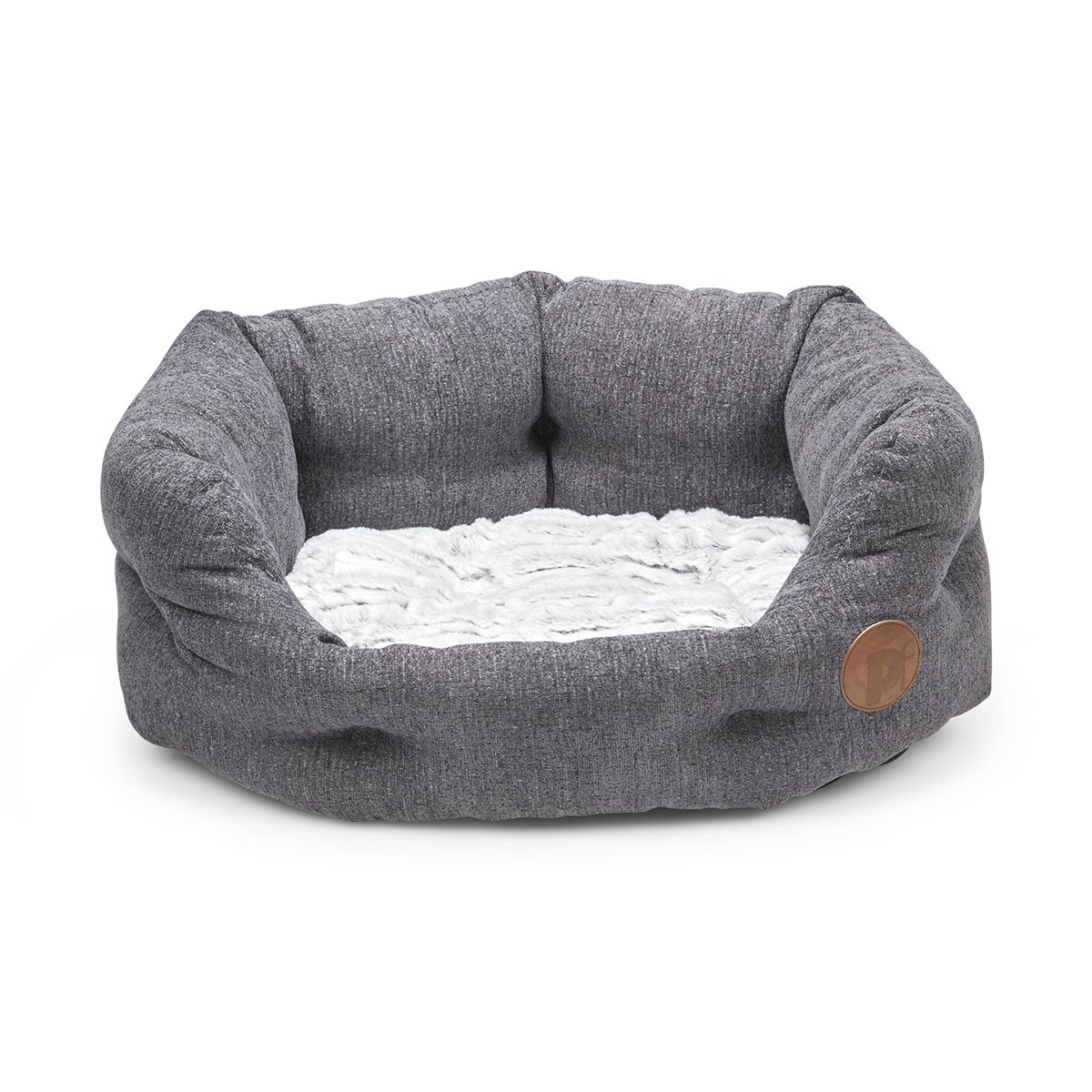 SLATE GREY HIGH OVAL PET BED - SML