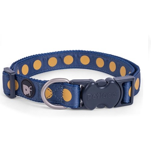 OCHRE BOLD SPOT DOG COLLAR MED