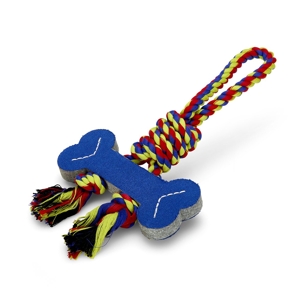 TOYZ TEXTILE BONE AND ROPE TUGGER DOG TOY